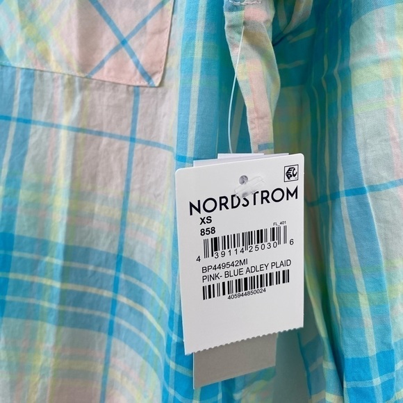 BP SUMMER PLAID SHIRT PINK- BLUE ADLEY PLAID XS - Picture 5 of 6